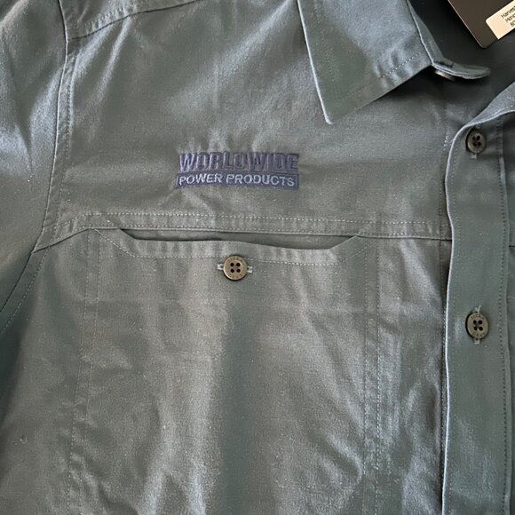 Sitka Gear Mens Button-Up Shirt XL Blue Employee Worldwide Power Products Logo - Picture 5 of 9